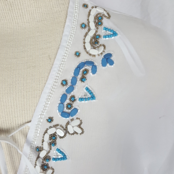 SPIAGGIA DOLCE BEJEWELED SHEER SLIP ON SZ S/M/L - Picture 4 of 10